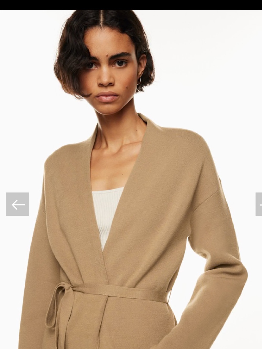 Babaton Ty camel tie waist Cardigan